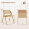 Costway Foldable Dining Chairs Set of 2/4 with Woven Rattan Backrest & Seat Rubber Wood Frame Natural